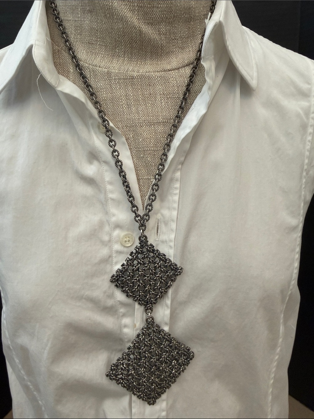 Napier Basketweave Statement Necklace 1970s